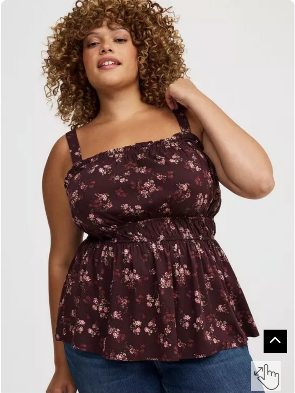 Floral Babydoll Cami in Deep Plum